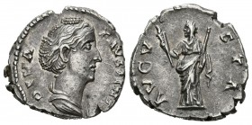 FAUSTINA I. Denario. (Ar. 3,78g/18mm). 141 d.C. Roma. (RIC 356). EBC.
