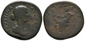 FAUSTINA II. Sestercio. (Ae. 32,25g/33mm). 161-164 d.C. Roma. (RIC 1668). MBC-.