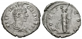 GETA. Denario. (Ar. 2,69g/20mm). 205-208 d.C. Roma. (RIC 34b). MBC+. Grieta.