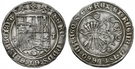 REYES CATÓLICOS (1474-1504). 1 Real. (Ar. 3,34g/26mm). S/D. Toledo. (Cal-2019-465). EBC.