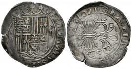 REYES CATÓLICOS (1474-1504). 2 Reales. (Ar. 6,66g/29mm). S/D. Granada. (Cal-2019-498). MBC+. Grieta en cospel.