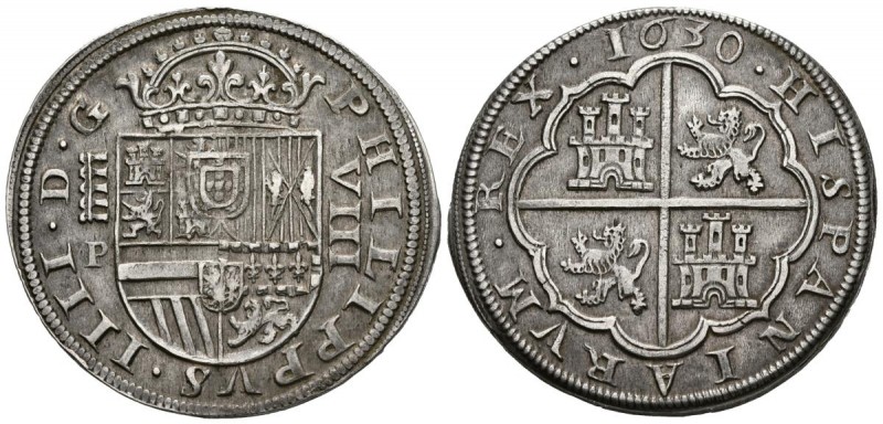 FELIPE IV (1621-1665). 8 Reales (Ar. 27,12g/41mm). 1630. Segovia P. (Cal-2019-15...