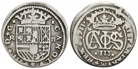 CARLOS III, PRETENDIENTE (1700-1714). 2 Reales. (Ar. 4,52g/25mm). 1711. Barcelona. (Cal-2019-32). MBC-.
