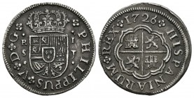 FELIPE V (1700-1736). 1 Real (Ar. 2,60g/21mm). 1726. Sevilla. (Cal-2019-649). MBC.