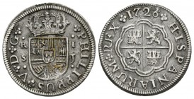 FELIPE V (1700-1736). 1 Real (Ar. 3,00g/21mm). 1726. Sevilla. (Cal-2019-649). MBC.