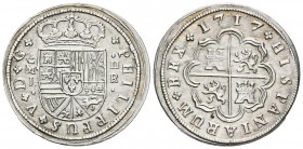 FELIPE V (1700-1746). 2 Reales (Ar. 5,59g/28mm). 1717. Madrid J. (Cal-2019-770). EBC.
