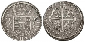 FELIPE V (1700-1746). 2 Reales. (Ar. 4,92g/27mm). 1721. Cuenca JJ. (Cal-2019-671). MBC.