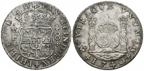 FELIPE V (1746-1759). 8 Reales (Ar. 26,52g/39mm). 1740. México MF. (Cal-2019-1456). MBC+.