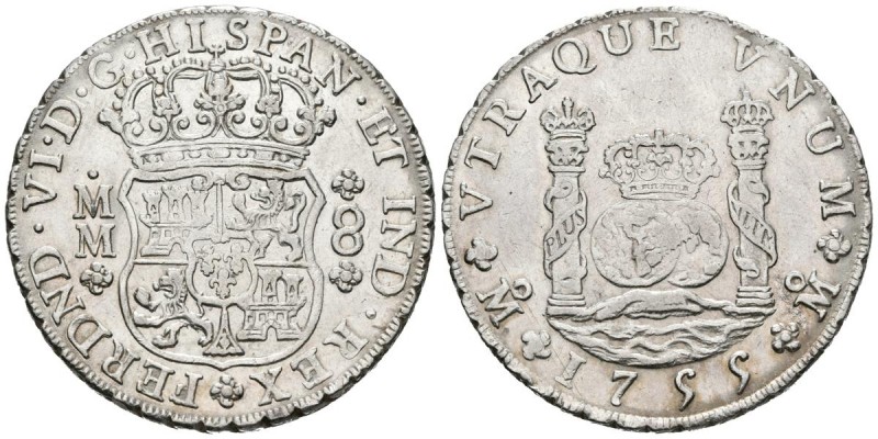 FERNANDO VI (1759-1788). 8 Reales. (Ar. 26,94g/39mm). 1755. México MM. (Cal-2019...