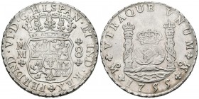 FERNANDO VI (1759-1788). 8 Reales. (Ar. 26,94g/39mm). 1755. México MM. (Cal-2019-489). MBC+/EBC-. Rayas en reverso.