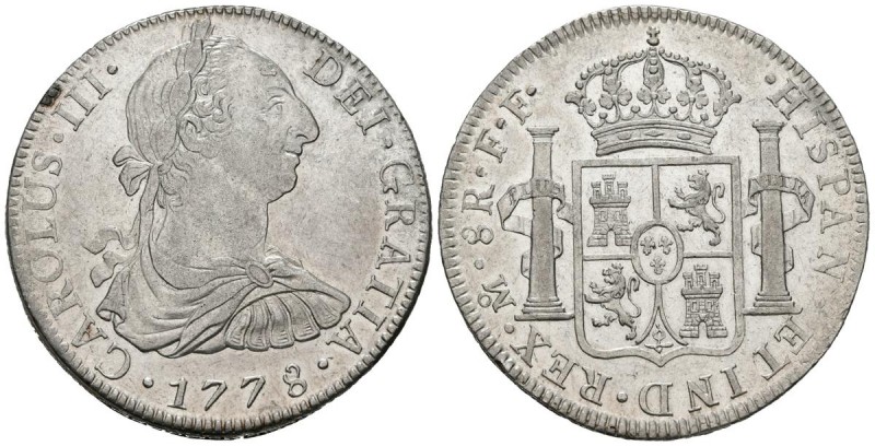 CARLOS III (1759-1788). 8 Reales. (Ar. 26,96g/39mm). 1778. México FF. (Cal-2019-...