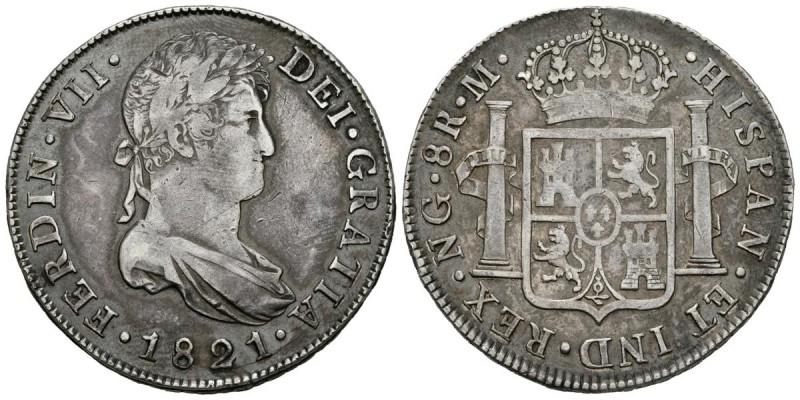 FERNANDO VII (1808-1833). 8 Reales. (Ar. 26,90g/39mm). 1821. Guatemala M. (Cal-2...