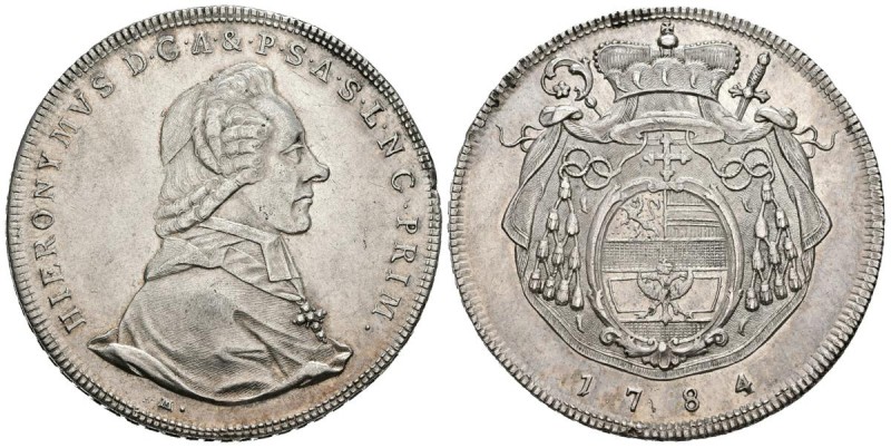 AUSTRIA. Thaler (Ar. 27,89g/42mm). 1784. Salzburgo. (Km#435). Arzobispo Jerónimo...