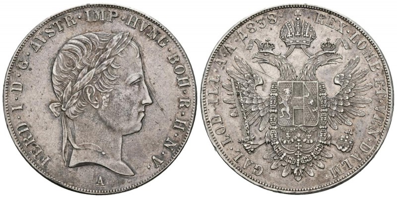 AUSTRIA. Thaler (Ar. 28,10g/38mm). 1838. (Km# 2240). EBC-.