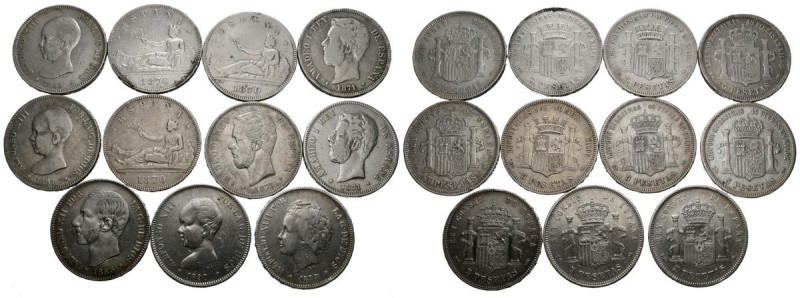 CENTENARIO DE LA PESETA. Lote compuesto por 11 monedas de 5 pesetas. Piezas comp...