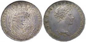 Firenze - Leopoldo II di Lorena (1824-1859) Francescone 1826 - RR MOLTO RARO - Gig.13 - Ag - Notevole e gradevole patina d'epoca
