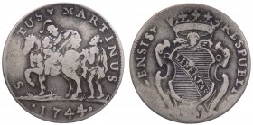 Lucca - Repubblica di Lucca (1369-1799) 1/4 di Scudo San Martino 1744 - RR MOLTO RARA - Ag