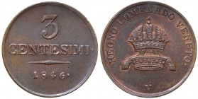Lombardo Veneto - Venezia - Ferdinando I (1835-1848) 3 Centesimi 1846 Venezia - RAME ROSSO - Cu