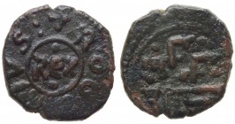 Messina - Tancredi (1190-1194) Follaro - D/ Legenda Cufica R/ ROGERIVS attorno a cerchio - Mir.45 - Emessa a nome di Tancredi con il figlio Ruggero - ...