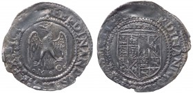 Messina - Ferdinando Il Cattolico (1479-1516) Tarì D/Stemma coronato R/ Aquila coronata ad ali spiegate, testa rivolta a s. ; Sigle M C - Mir.244/2