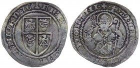 Milano - Francesco I Sforza (1450-1466) Grosso con Scudo e busto del Santo - NC - Ag - Mir.176