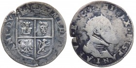 Milano - Filippo II (1556-1598) 1/4 Scudo s.d. - Mir.317 - RR MOLTO RARA - Ag