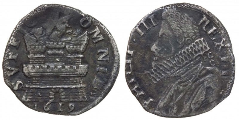 Napoli - Filippo III (1598-1621) 15 Grani 1619 - Ag