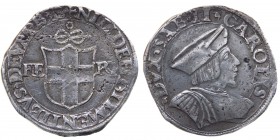 Carlo II (1504-1553) Testone II Tipo - RR MOLTO RARA - Mir.339 - Ag