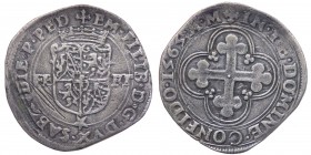 Emanuele Filiberto (1559-1580) Bianco o 4 Soldi 1565 del I Tipo - NC
