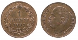 Umberto I - Umberto I (1878-1900) 1 Centesimo 1897 Roma - RAME ROSSO - Cu - RARA