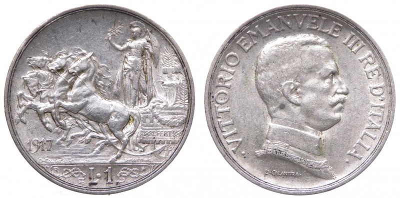 Vittorio Emanuele III - "Vittorio Emanuele III (1900-1943) 1 Lira ""Quadriga Bri...