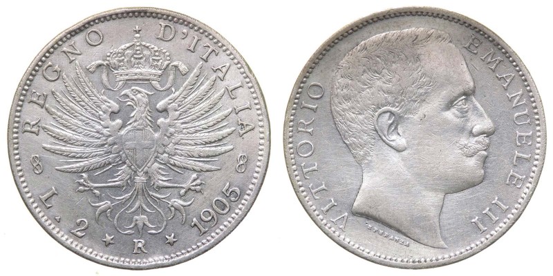 Vittorio Emanuele III - "Vittorio Emanuele III (1900-1943) 2 Lire ""Aquila Sabau...