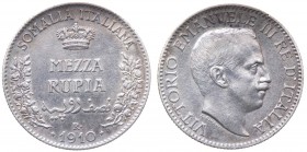 Somalia Italiana - Vittorio Emanuele III (1910-1925) Mezza Rupia 1910 - NC - Ag