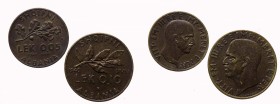 Albania Italiana - Lotto n.2 pezzi: Vittorio Emanuele III (1939-1943) 0,05 Lek 1940 e 0,10 Lek 1940 - Ottima Conservazione