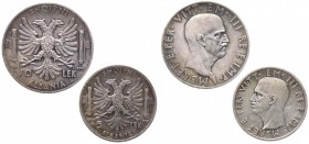 Albania Italiana - Lotto n.2 pezzi: Vittorio Emanuele III (1939-1943) 5 Lek 1939 + 10 Lek 1939 - Ag