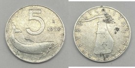 "5 Lire ""Delfino"" 1956 - RR "