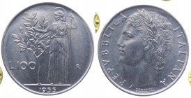 "100 Lire ""Minerva"" 1955 - Periziato FDC "