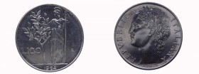 "100 Lire ""Minerva"" 1964 - Mont.14 - Segni al R/"