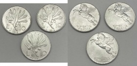 Lotto n.3 pz 10 Lire Ulivo 1948-1949-1950 - Alta conservazione