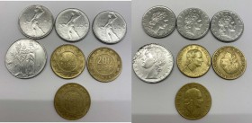 Rep.Italiana - "Lotto n.7 monete: 50 Lire Vulcano 1966 R/ Asse Spostato 45°- 50 Lire Vulcano 1978 assenza dell'1 della data - 50 lire Vulcano 1980 man...
