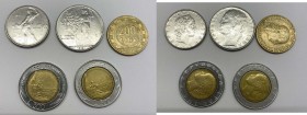 Rep.Italiana - Lotto n.5 Monete: 50 Lire Vulcano 1981 assenza del 1 nella data - 100 lire Minerva 1981 D/conio difettoso - 200 Lire 1978 R/asse sposta...