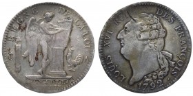Francia - Luigi XVI (1774-1792) Scudo 1792 A - Ag - Segno sulla fronte