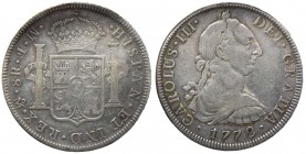 Messico - Carlo III (1760-1788) 8 Reali 1772 - Variante RRR - KM#106.1 - Ag