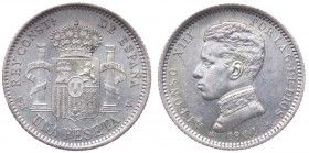 Spagna - Alfonso XIII - 1 Peseta 1904 - Alta conservazione