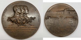 Medaglia - 50°anniversario dello Statuto ad Umberto I e Margherita di Savoia - 1848 - Ae Gr.183,43 Ø mm72