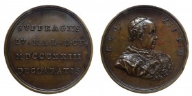 Leone XII (1823-1829) Medaglia 1823 - Ae Gr.41,50 Ø mm44