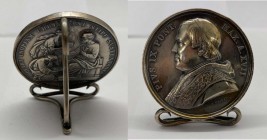 Pio IX (1846-1878) Medaglia anno XVII - Trasformata in segnaposto - Ag - Colpetti