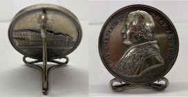 Pio IX (1846-1878) Medaglia anno XVIII - Trasformata in segnaposto - Ag - Colpetti