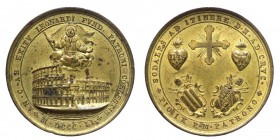 Pio IX (1846-1878) Medaglia 1851 La via Crucis al Colosseo - Bart.V/11 - Ae dorato Gr.25,29 Ø mm37