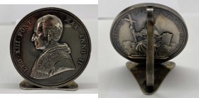 Leone XIII (1878-1903) Medaglia anno II - Trasformata in segnaposto - Ag - Colpetti